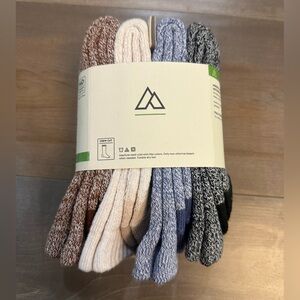 Alpine Design Women's Brown Marled & Cream Hiking Sock Set - 4 Pack
